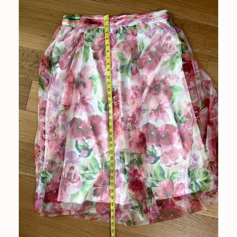 Whimsigoth Tulle Layered Floral Midi Skirt - Picture 9 of 9